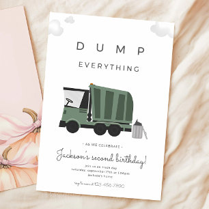 Garbage Truck Dump Party 4th Birthday Invitation