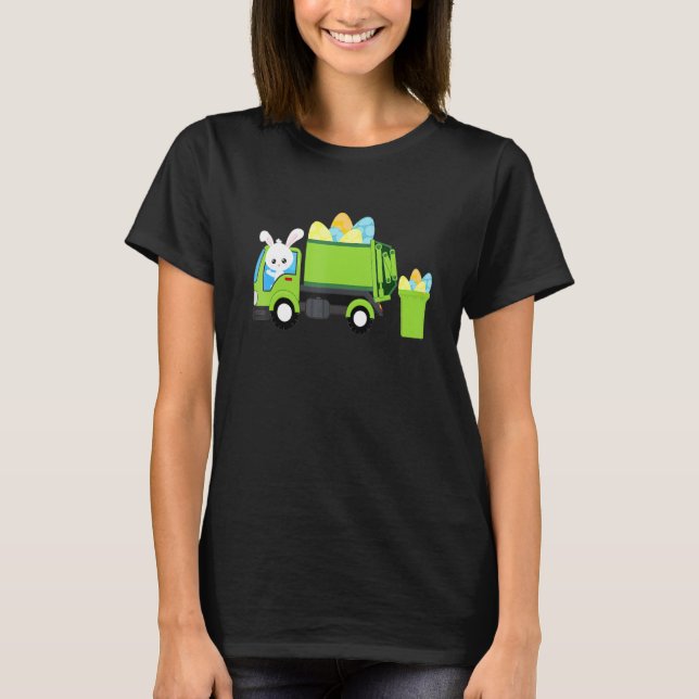 Garbage Truck Easter Bunny Egg Hunt Toddler Kids B T-Shirt (Front)