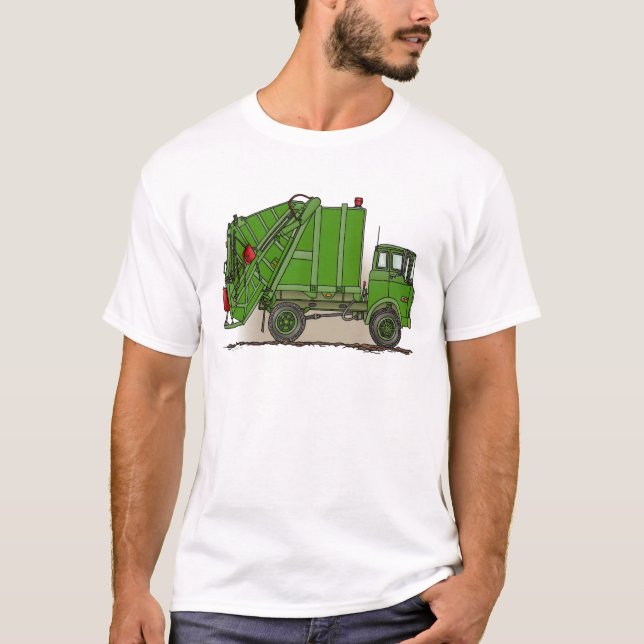 Garbage Truck Green Mans T-Shirt (Front)