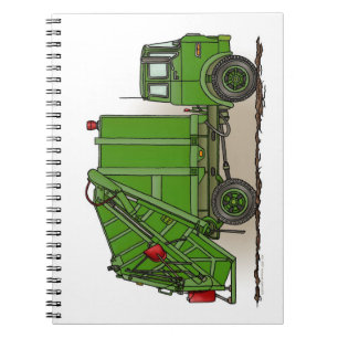 Garbage Truck Green Spiral Notebook