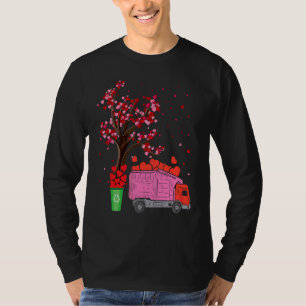 Garbage Truck Heart Tree Garbage Truck Valentine' T-Shirt