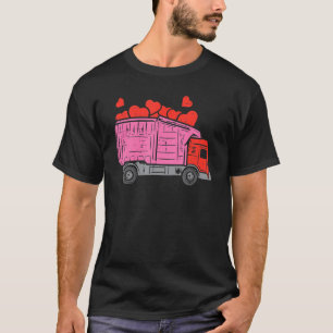 Garbage Truck Hearts Toddler Boys Valentines Day T-Shirt