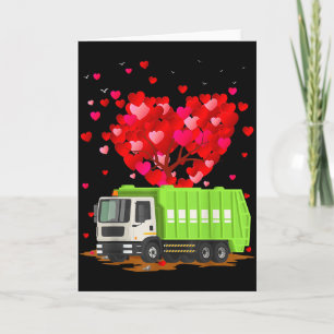Garbage Truck Lover Heart Shape Garbage Truck Vale Card