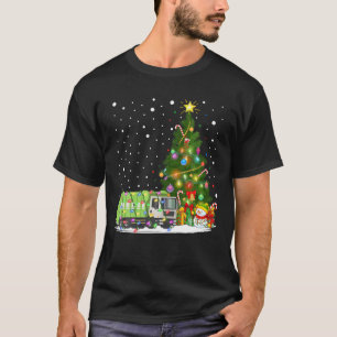 Garbage Truck Xmas Tree Lighting Garbage Truck Chr T-Shirt