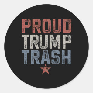 Garbage Trump Trash Trump 2024 Vintage Proud Trump Classic Round Sticker