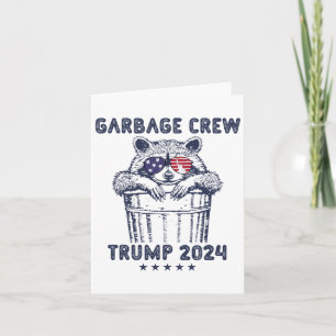 Garbyge Crew Vote Trump 2024 Funny Republican Racc Card