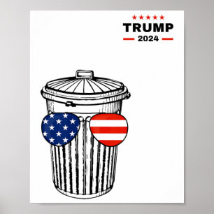 Garbyge For Trump 2024 Garge Truck Trash Can Vote Poster