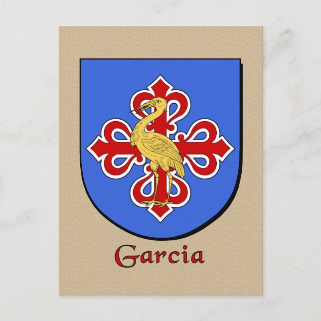 Garcia Family Heraldic Shield Postcard (Front)