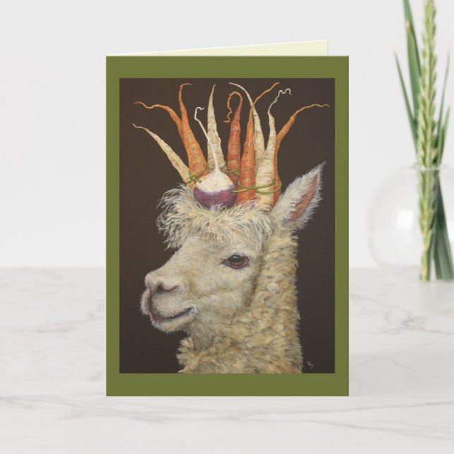 Garden Alpaca card (Front)