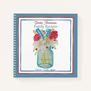 Garden Americana Family Recipes Watercolor Recipe Notebook