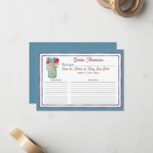 Garden Americana Personalised Family Recipe Card