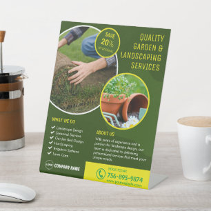 Garden And Landscaping Custom Services Pedestal Sign