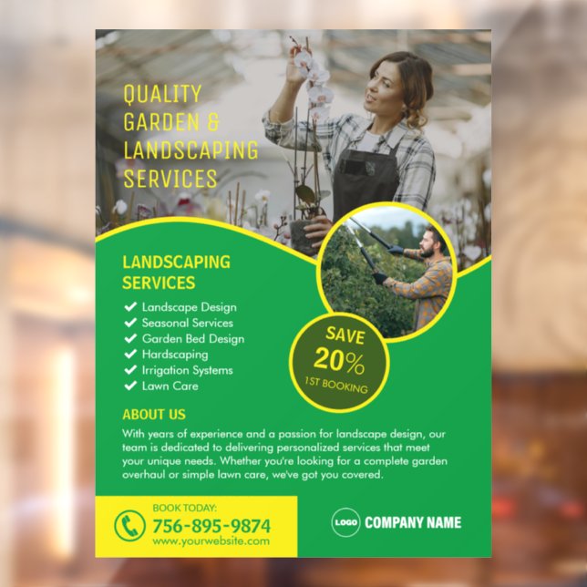 Garden And Landscaping Services Window Cling (Sheet 2)