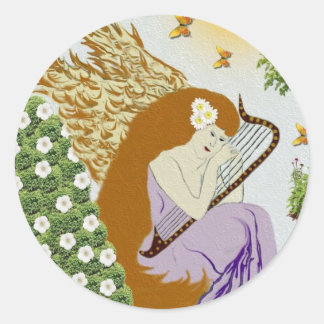 Garden Angel Classic Round Sticker