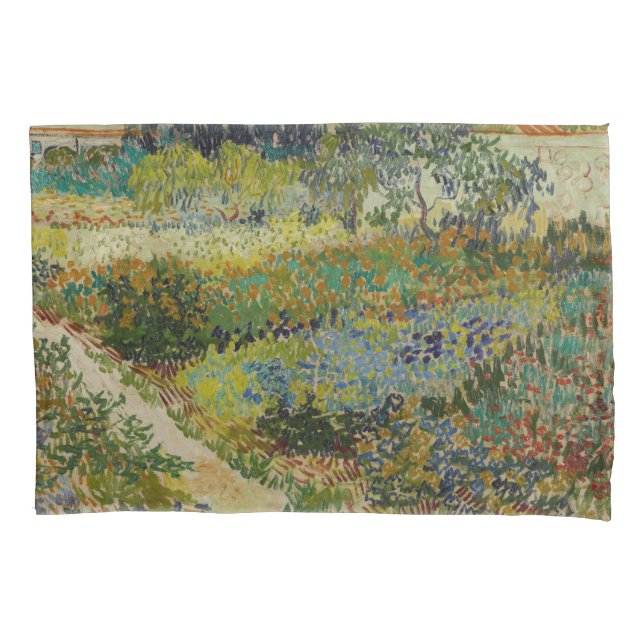 Garden at Arles by Vincent Van Gogh Pillowcase (Front)
