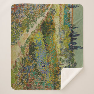 Garden at Arles by Vincent Van Gogh Sherpa Blanket