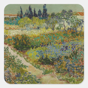Garden at Arles by Vincent Van Gogh Square Sticker