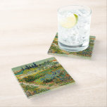 Garden at Arles | Vincent Van Gogh Glass Coaster<br><div class="desc">Garden at Arles (1888) by Dutch post-impressionist artist Vincent Van Gogh. Original artwork is an oil on canvas depicting a lush landscape of colourful flowers. 

Use the design tools to add custom text or personalise the image.</div>