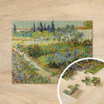 Garden at Arles | Vincent van Gogh Jigsaw Puzzle<br><div class="desc">Garden at Arles (1888) by Dutch post-impressionist artist Vincent van Gogh. Original artwork is an oil on canvas depicting a lush landscape of colorful flowers. 

Use the design tools to add custom text or personalize the image.</div>