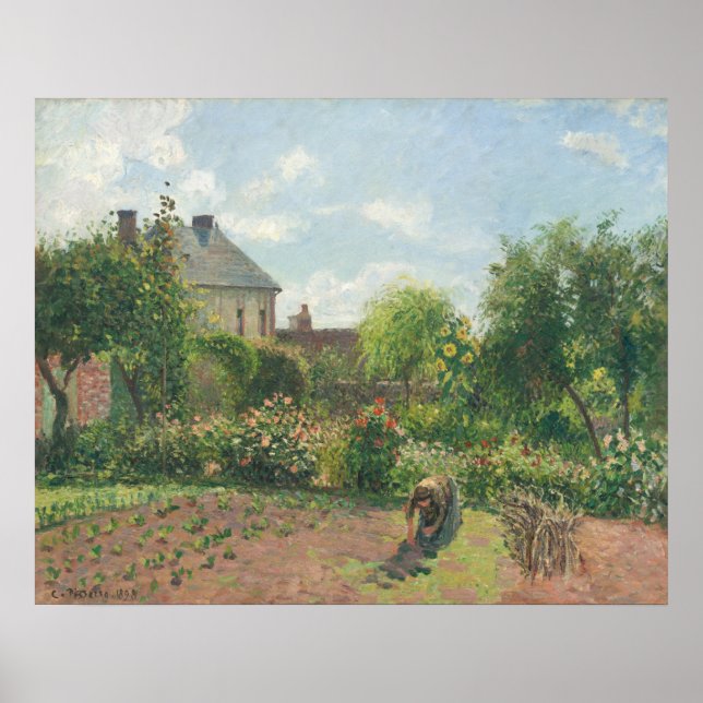 Garden at Eragny - Camille Pissarro Fine Art Poster (Front)