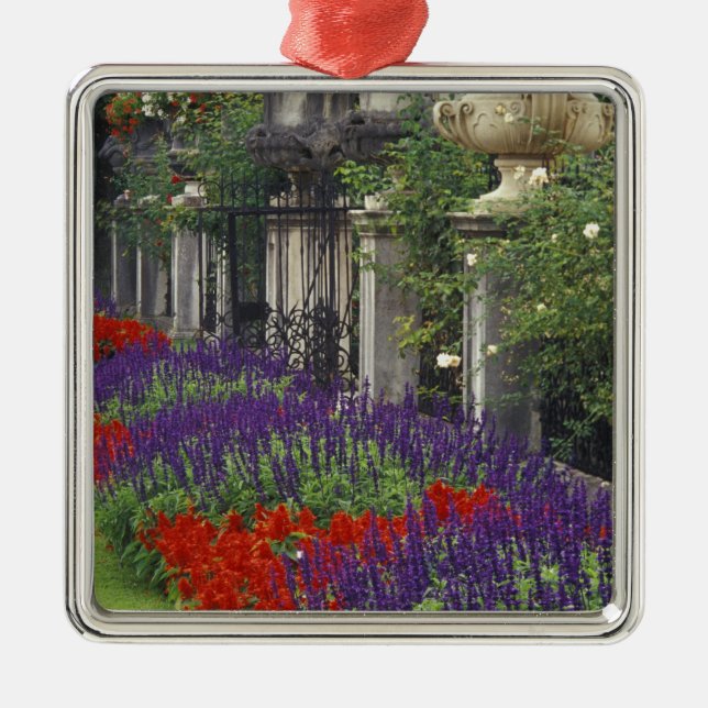 Garden at Mirabell Palace, Salzburg, Austria Metal Tree Decoration (Front)