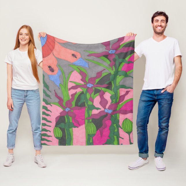 Garden at Twilight  Fleece Blanket (In Situ)