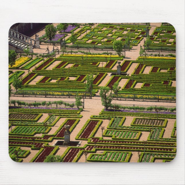Garden at Villandry Chateau, Indre-et-Loire, 2 Mouse Pad (Front)