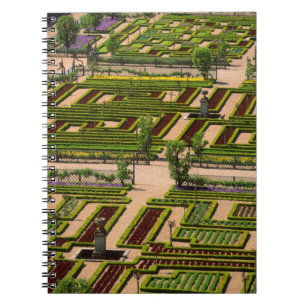 Garden at Villandry Chateau, Indre-et-Loire, 2 Spiral Notebook