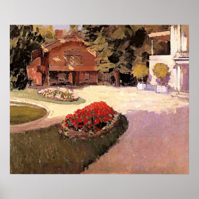 Garden at Yerres, fine art painting, Poster (Front)