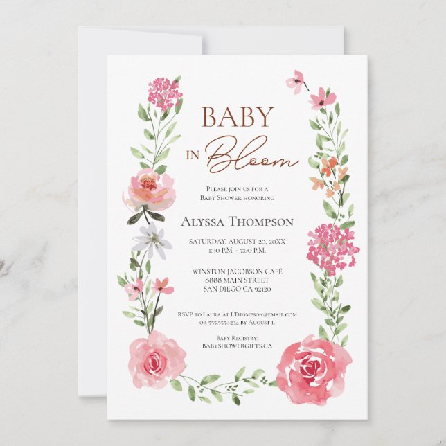 Garden Baby in Bloom Baby Shower Invitation (Front)