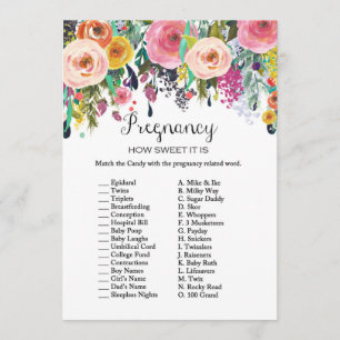 Garden Baby Shower Game w answer back 5x7 size Invitation