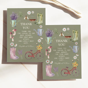 Garden Baby Shower Thank You Card
