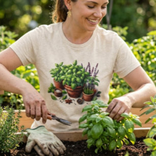 Garden Basil Herbs Plant Lady Tri-Blend Shirt