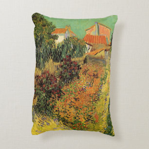 Garden Behind a House by Vincent van Gogh Decorative Cushion