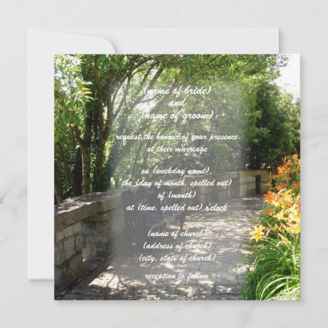garden bench invitation (Front)