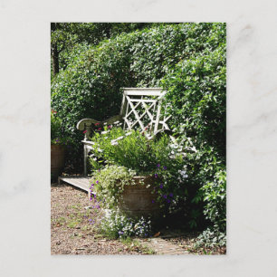 Garden bench postcard