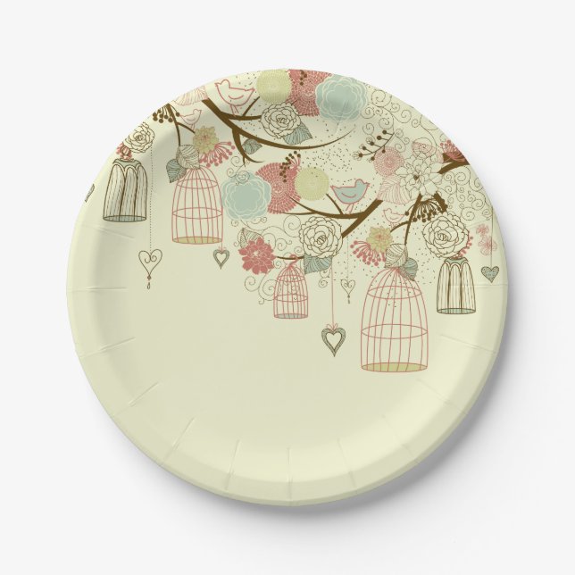Garden Bird Cage Paper Plate (Front)