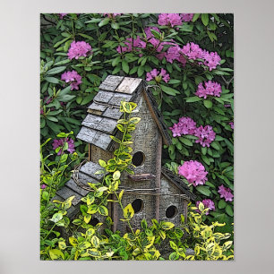 Garden Birdhouse Photo Art Poster