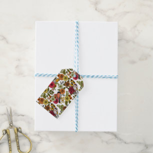 Garden birds and flowers 1 gift tags