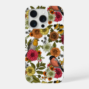 Garden birds and flowers 1 iPhone 15 pro case