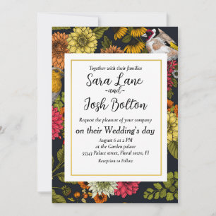 Garden birds and flowers 2 invitation