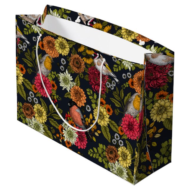 Garden birds and flowers 2 large gift bag (Back Angled)