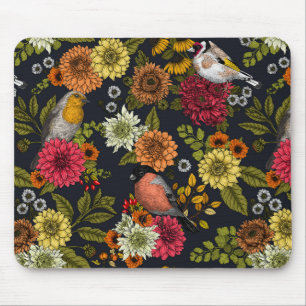 Garden birds and flowers 2 mouse pad