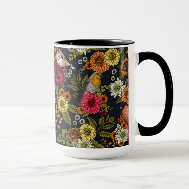 Garden birds and flowers 2 mug (Right)