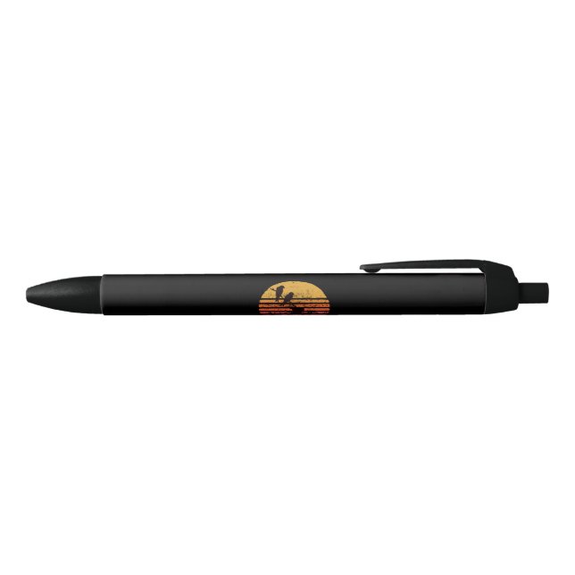 Garden Birds Retro Black Ink Pen (Top)