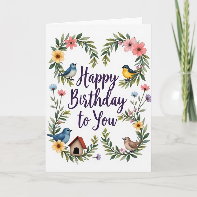 Garden Birthday Joy Card (Front)
