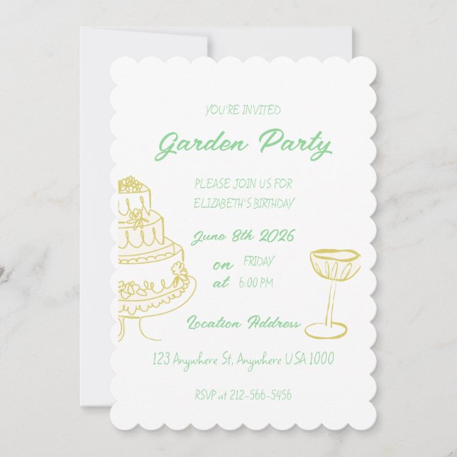 Garden Birthday Party Invite (Front)