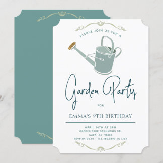 Garden Birthday Party Simple Elegant Invitation