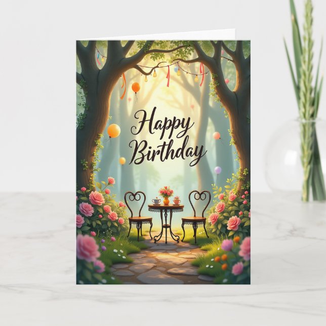 Garden Birthday Scene Card (Front)
