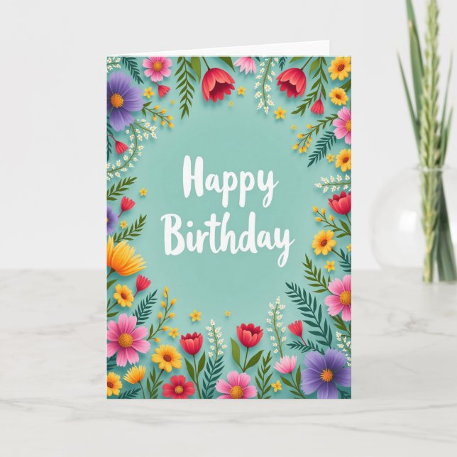 Garden Birthday Wishes Card (Front)